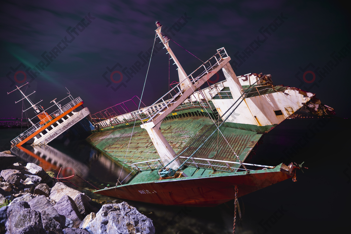 Close-up at shipwreck