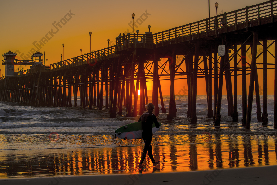 Surfer in the sunset